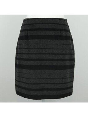 Banana Republic Women's Size 4 Black & Gray Striped Wool Blend Mini Pencil Skirt
